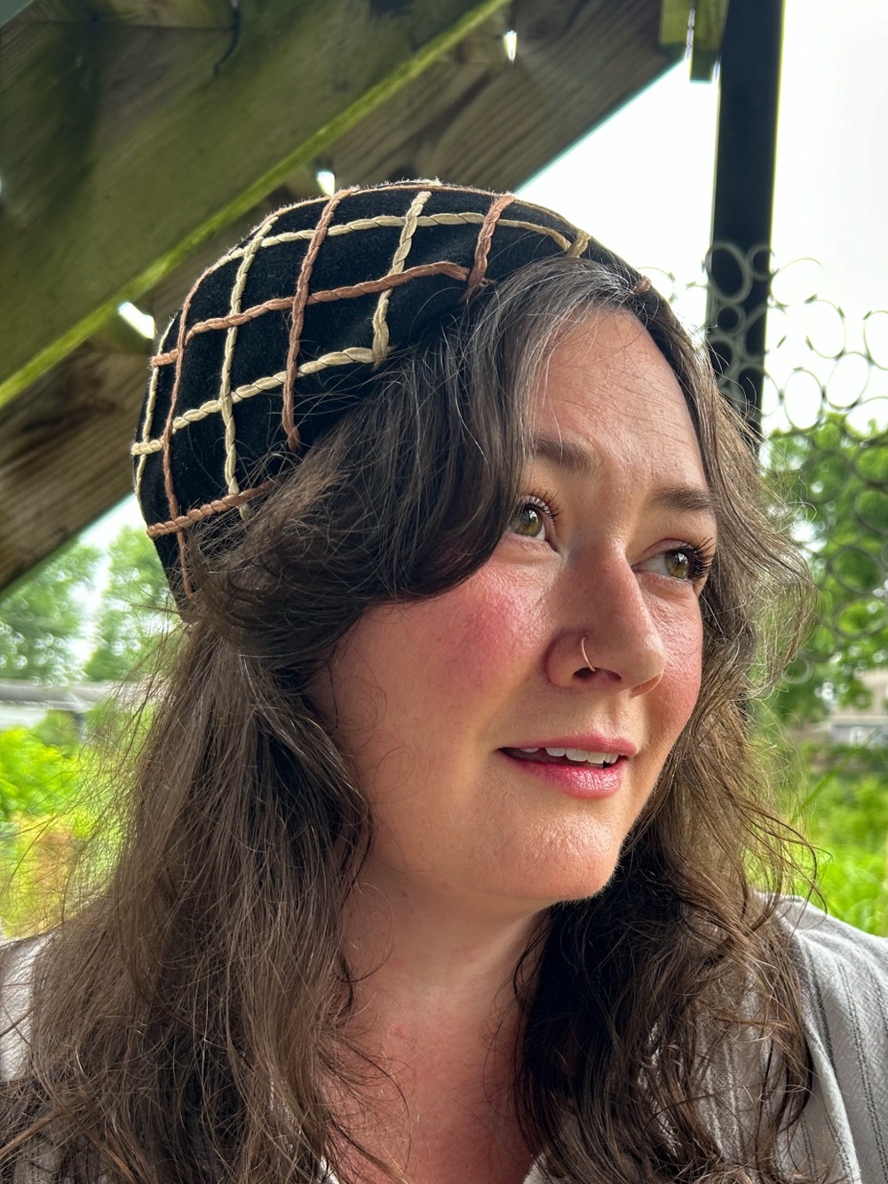 Vintage 1960s Mr Rickie Original Jelleff’s Black Velvet Lattice Hat